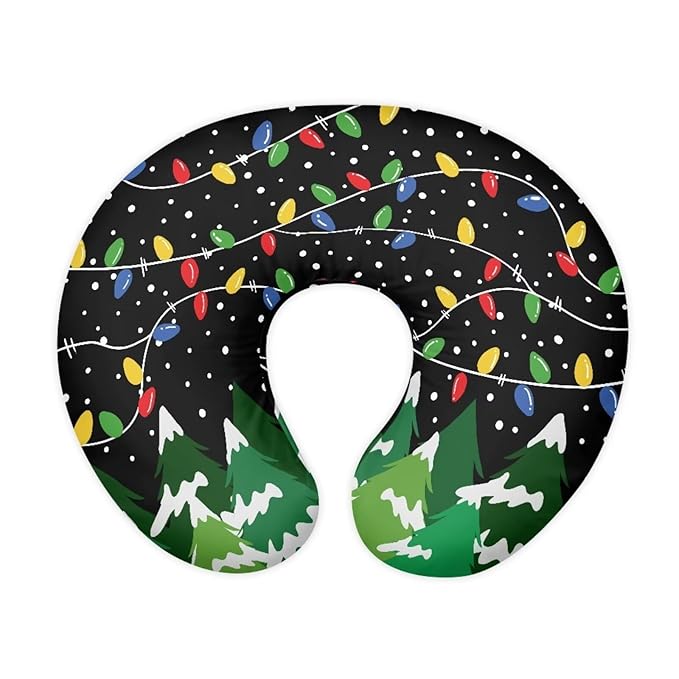 Christmas Tree Lights Nursing Pillow Covers, Nursing Pillow Slipcovers Breastfeeding Newborn Infant Feeding Cushion Cover Case