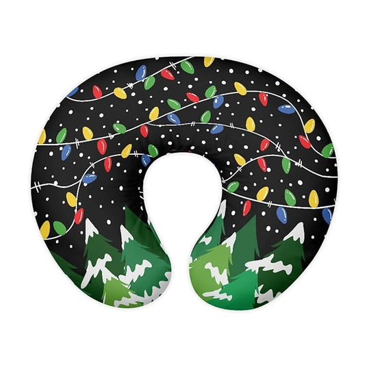 Christmas Tree Lights Nursing Pillow Covers, Nursing Pillow Slipcovers Breastfeeding Newborn Infant Feeding Cushion Cover Case
