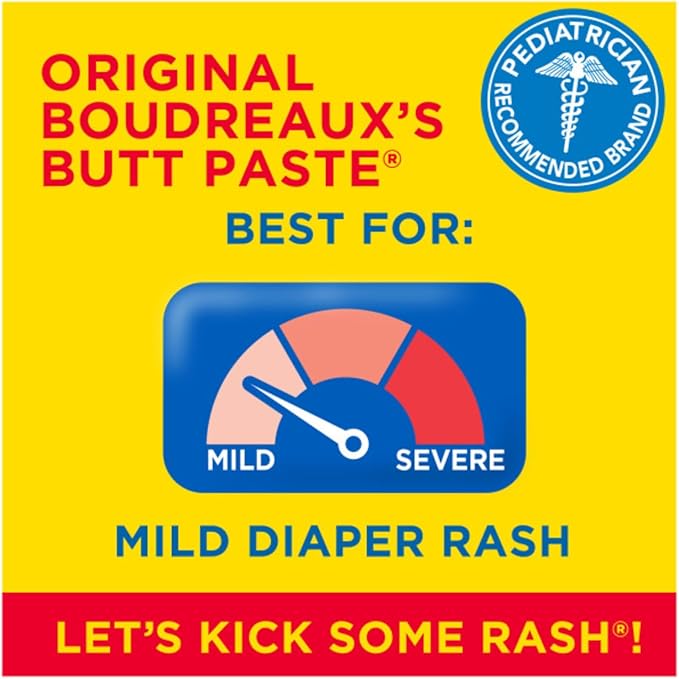 Boudreaux’s Butt Paste Diaper Rash Ointment, Baby Rash Cream Skin Protectant, Fast Relief, Soothing Barrier Cream, Original, Maximum Strength, 2 Ounce Tube (Variety Pack of 2)