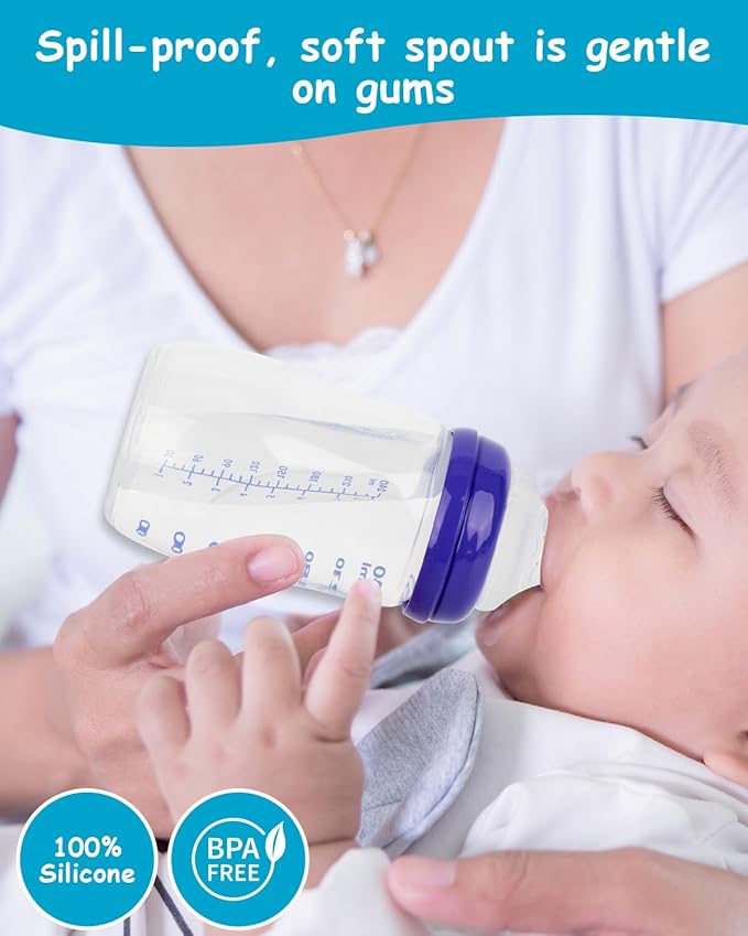 Silicone Nipple for Lansinoh Anti-Colic Baby Bottle, Medium Flow, Size M, 3m+, 6 Count