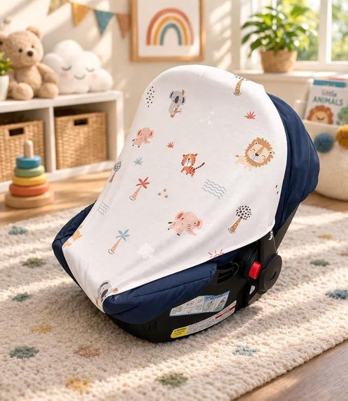 Multi-Use Car Window Shade for Babies & Toddlers, Can be Used as a Nursing Cover and Car Seat Cover, Newborn Essentials, Expecting Mothers and Infants Must Have, Travel Essentials