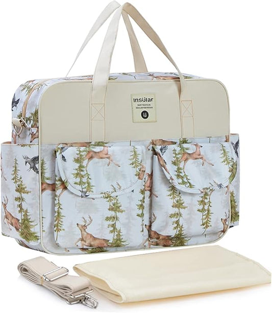 Kamay's Mummy Shoulder Bag Diaper Bag Chic Nappy Changing Bag Tote/Messenger Style Large with Changing Mat, Adjustable Straps