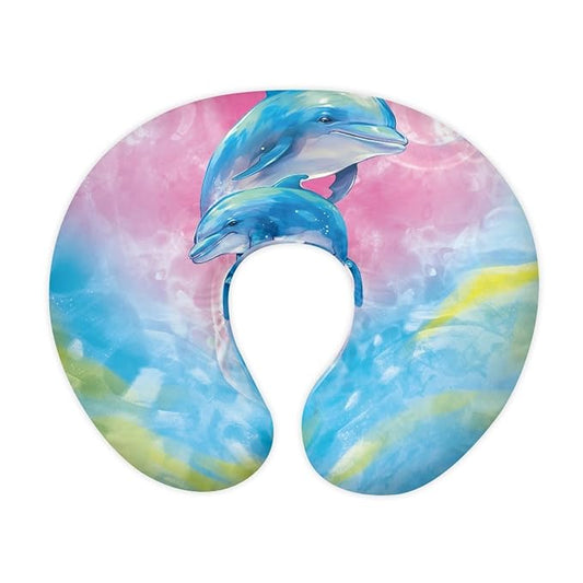 Forchrinse Blue Dolphin Tie Dye Baby Nursing Pillow Cover Soft Polyester Nursing Breastfeeding Pillow Slipcover for Girls Boys