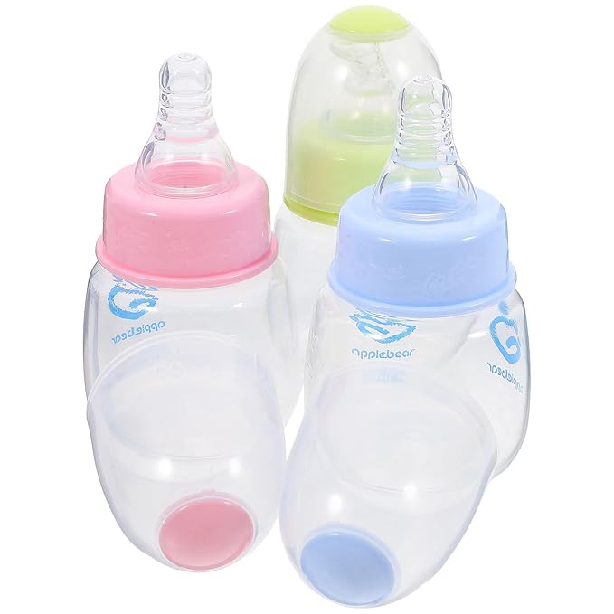 Kisangel Mini Infant Feeding Bottles Set 9 Pack 4Oz Plastic Baby Bottles with Soft Nipples Leak-Proof Design for Newborns Travel and Juice Milk Feeder