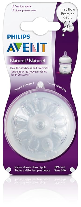 Philips AVENT Natural BPA Free First Flow Nipple (Pack of 2)