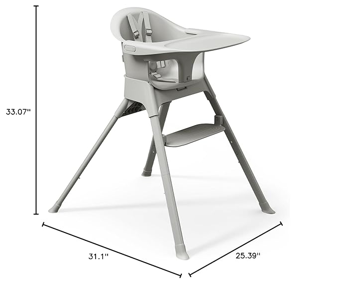 Mompush Olli 7-in-1 Convertible High Chair for Babies and Toddlers – Adjustable Height & Footrest, Dishwasher-Safe Tray, Compact Foldable Design for Easy Storage & Travel, Lightweight Yet Durable