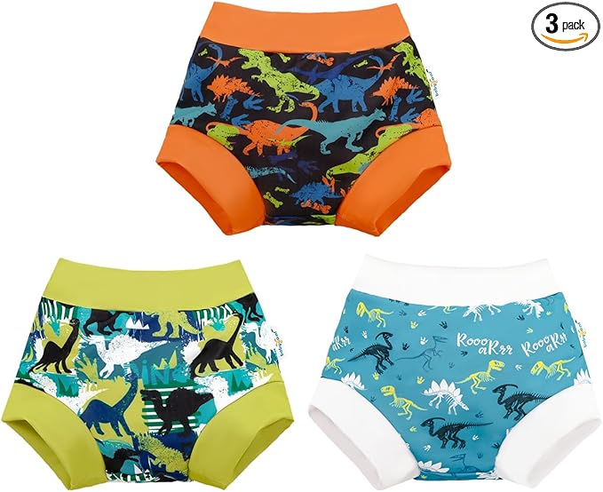 babygoal Reusable Dinosaur Dinosaur Swim Diaper - Waterproof Cloth Swimmers Pants for 6 Months to 12 Months Babies Infants Beach & Pool-Boy Color