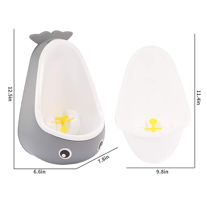 Potty Training Urinal for Boys - Cute Whale Training Urinal/Potty Urinal Pee Trainer Urine(Grey Whale)