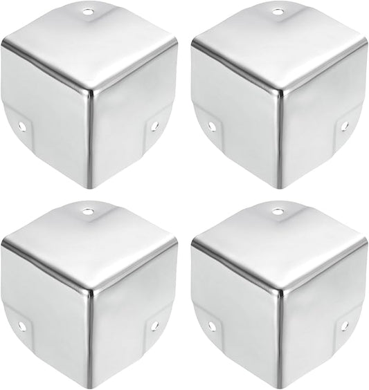 uxcell Metal Box Corner Protectors Box Edge Guard Protector 50 x 50 x 50mm Silver Tone 24pcs for Table Corners and Desk Corners