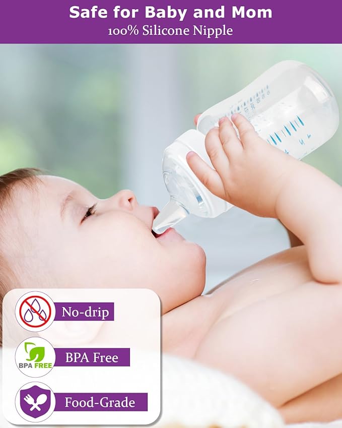 Sippy Cup Nipples for Philips Avent Anti-Colic Baby Bottles,Food Grade Silicone Sippy Spout，Variable Flow Soft Nipple，6m+,4-Count
