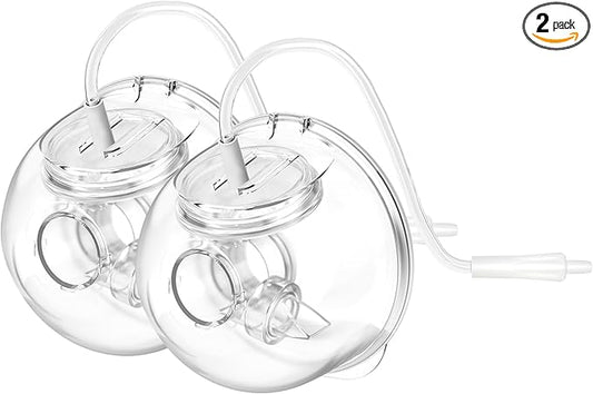 2 Pack CaraCups Wearable Milk Collection for Spectra S1 S2 9 Plus and SG, Wearable Breast Pump Collection Cup Compatible with Spectra/Medela/Lansinoh, 24mm Flange Milk Collector Cup Tubing Parts