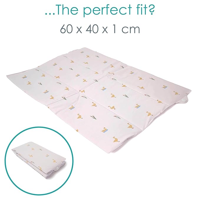 Clair de Lune Duckling Foldable Changing Mat, Easy Clean Soft Water Resistant Travel Pad 60 x 34 cm