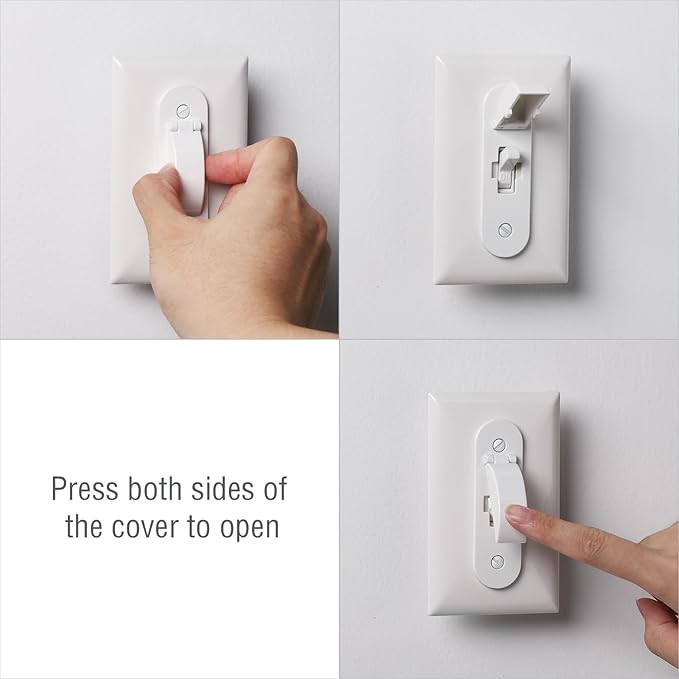 Wall Switch Guard, Child Proof Light Switch Cover Guard | Toggle Style | Light Switch Protection | Keep Toggle Switch in On or Off Position | 8 Pack, White
