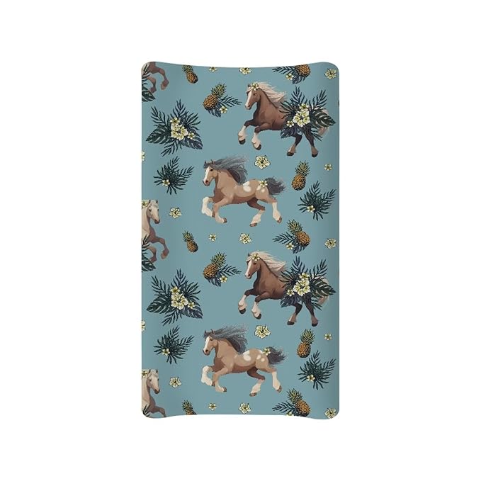 Western Horse Baby Changing Pad Cover Infant Newborn Pineapple Diaper Table Change Mat Sheet Cover Changing Table Covers for Boys Girls