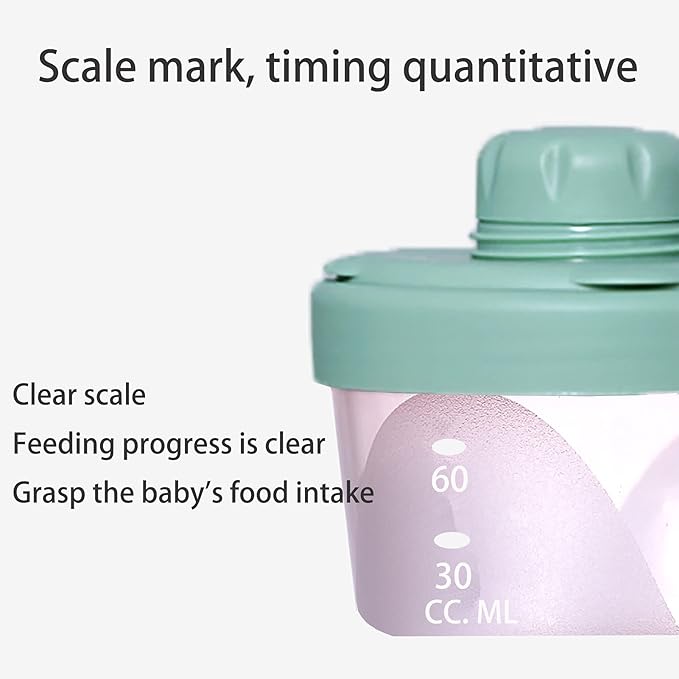 4 Layers Baby Milk Powder Formula Dispenser on The go, Baby Formula Containers for Travel, Formula Holder Mixer, Baby Feeding Snack Storage Container, Portable, Stackable, Non-Spill, BPA-Free