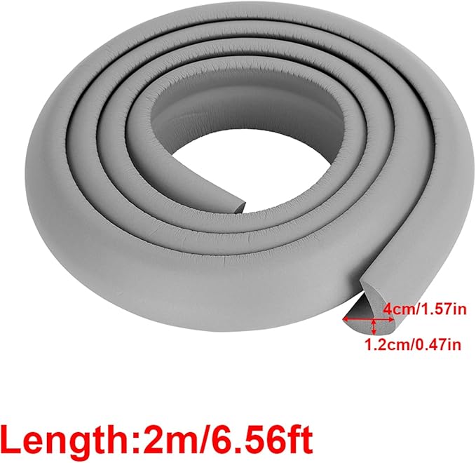 Furniture Corner Protector Strip,Furniture Safety Bumper Guards Baby Proofing Rubber Strip Cushion Child Proofing Foam for Glass Table Fireplace (Grey)