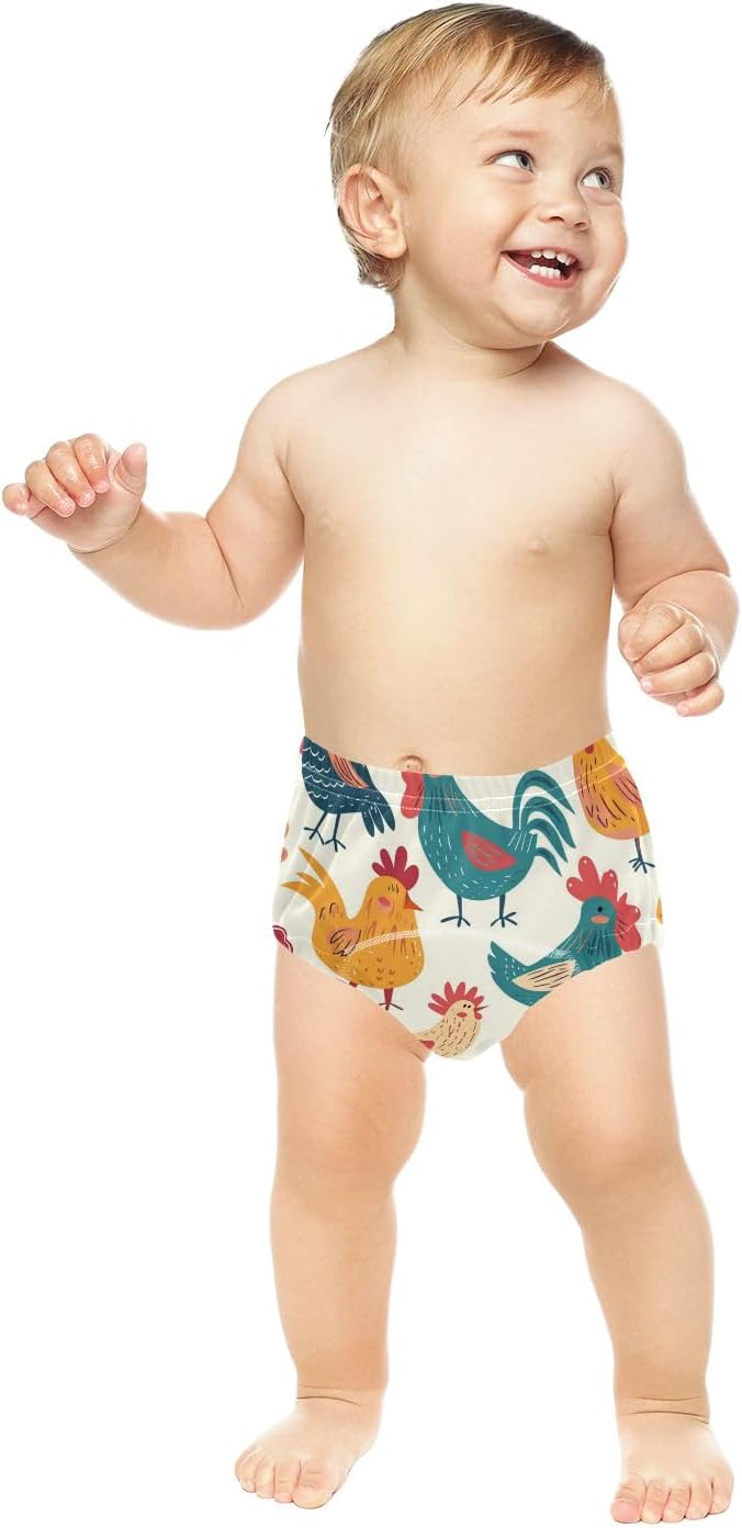 Bolaz Toddler Training Pants, Colorful Cute Chicken Cotton Potty Training Underwear for Baby Boy Girl 3-Pack