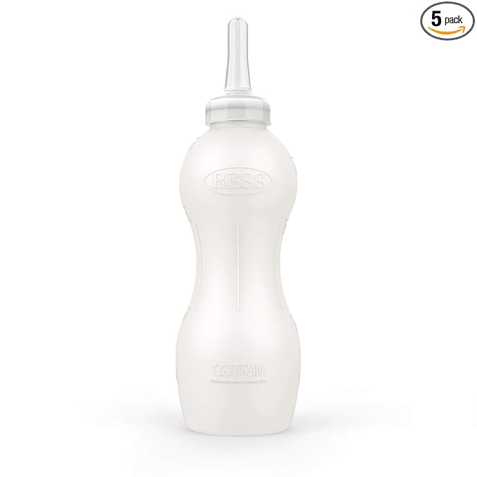 BESS Calf 2qt Nursing Feeding Bottle: Leak-Free, Non-Collapsing, with Clear Snap-on Nipple (2 qt, Snap on)