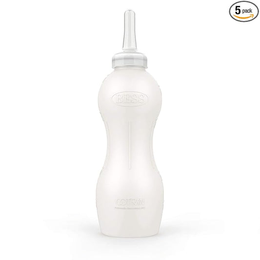 BESS Calf 2qt Nursing Feeding Bottle: Leak-Free, Non-Collapsing, with Clear Snap-on Nipple (2 qt, Snap on)