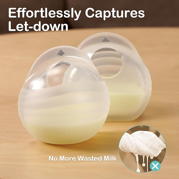BumbleBee Milk Collector, Portable Silicone Breastmilk Catcher, Kick-Proof Wearable Brest Shields for Breastfeeding Mom, 3oz/2pcs
