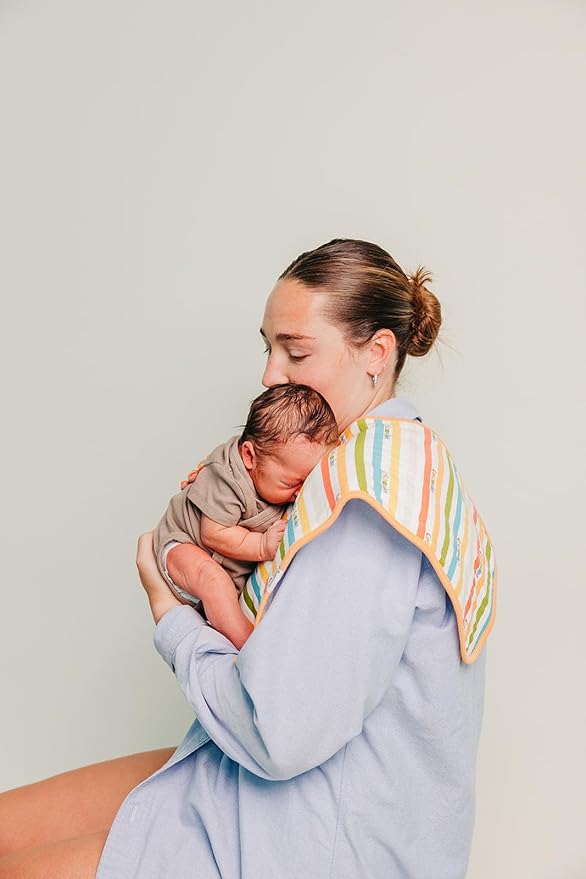 Copper Pearl Baby Burp Cloth Large 21''x10'' Size Premium Absorbent Triple Layer 3-Pack Gift Set CoComelon Friends