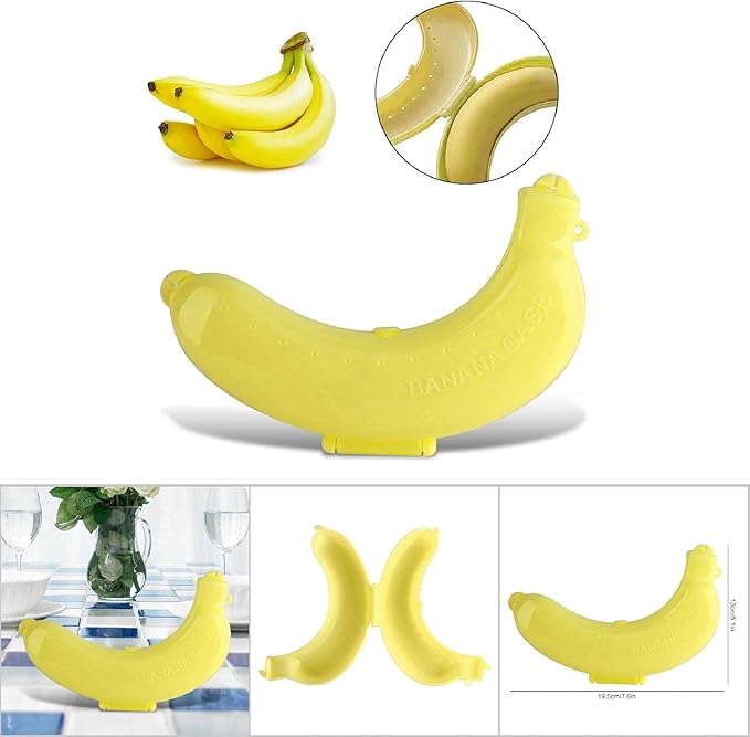 Hztyyier Portable Banana Holder, Compact Fruit Storage Case, Leak-Proof Design for Travel and Outdoor Activities