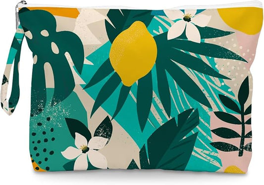 Fokongna Palm leaves Wet Bag Travel Wet Dry Bag Beach Bag Diaper Bag Wet Bag For Swimsuit Travel Makeup Bag Toiletry Bag