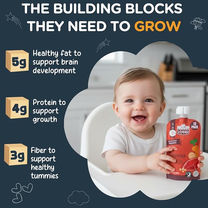 Li’l Hala Beef Baby Food Pouch | Beef Shawarma (12ct) | Savory 6+ Months Baby Food Pouches with Protein and Organic Veggies, Nutrient Packed Toddler Snacks with Iron | Stage 2 Baby Food Meat Puree