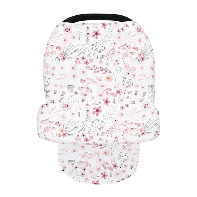 Nursing Cover for Newborn Breastfeeding Multi Use Infant Stroller Canopy Unisex Baby Car Seat Cover for Baby Boy and Girl (Flower)