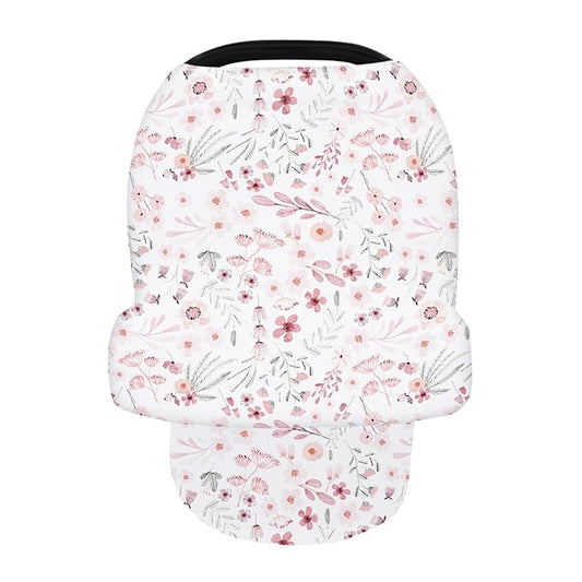Nursing Cover for Newborn Breastfeeding Multi Use Infant Stroller Canopy Unisex Baby Car Seat Cover for Baby Boy and Girl (Flower)