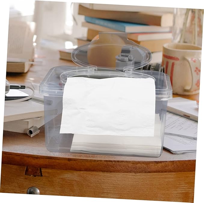2pcs Wipes Box Clear Container with Lid Plastic Face Mask Dust Mask Wipes Pouch Case Wipe Dispenser Refillable Wipes Dispenser Holder Pp Toilet Wipes Holder Filling
