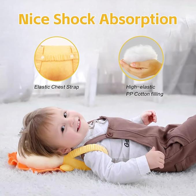 Baby Head Protector Backpack, Toddler Baby Head Protection Backpack with Baby Knee Pads Alarm Function for Walking & Crawling, Soft, Breathable and Wearing Safety Baby Head Protector