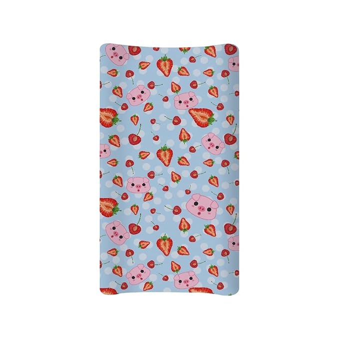 Straberry Baby Changing Pad Cover Cute Pig Newborn Changing Table Cover Girls Boys Diaper Table Change Mat Sheet Cover Soft Breathable