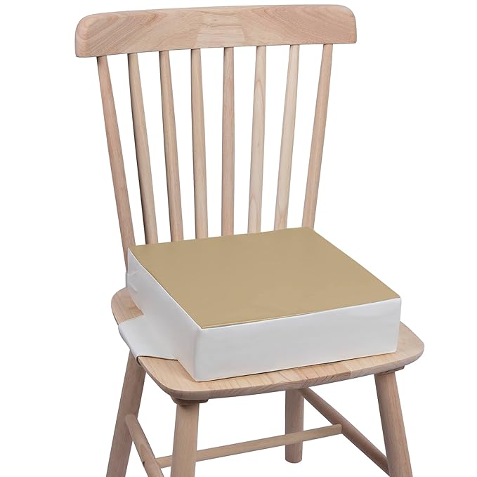 Toddler Booster Seat for Table, Waterproof PU Washable Thick Seat with 2 Adjustable Straps Safety Buckle