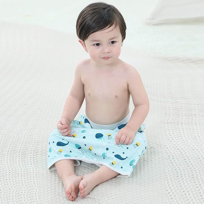 2 Pack Baby Diaper Skirt,Washable Waterproof Toddler Potty Training Skirt Cotton Toilet Training Nappy Skirt for Baby Boys Girls (Pink+Yellow)