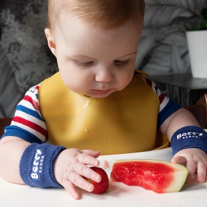 Drip-Stopping Wristbands for Kids (6M+) | Reusable, Organic Cotton, Absorbent Wristbands for Mess-Free Eating | Toddler & Baby Feeding Essentials