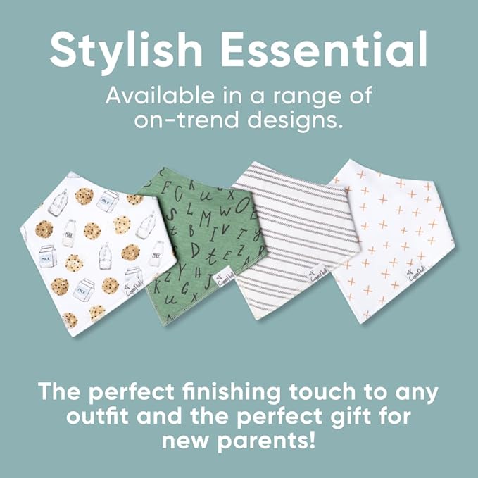 Copper Pearl Baby Bandana Bibs, 4 Pack