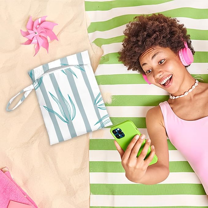 Wet Dry Bag, Wet Bag for Swimsuit, Travel, Beach, Pool, Diapers, Dirty Yoga Gym Clothes, Makeup Bag, Summer Vacation Essentials