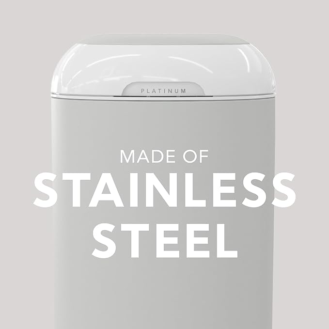 Diaper Genie Platinum Pail (Grey) is Made in Durable Stainless Steel and Includes 1 Easy Roll Refill with 18 Bags That can Last up to 5 Months.