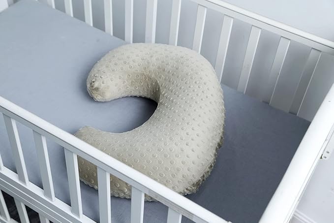 Baby Nursing Pillow Cover, Nursing Pillow Slipcovers for Breastfeeding Moms, Ultra-Soft Fit Standard Infant Nursing Pillows for Infant Newborn Baby Boy Girl (Tidal Foam)