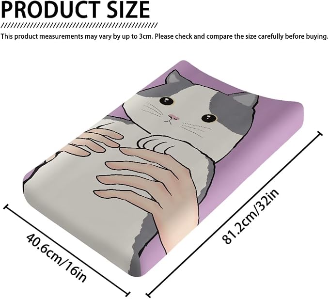 Cat Changing Pad Covers Durable Baby Change Table Covers Stretchy Change Sheet Fit for Most Rectangular Change Pad Easy to Clean