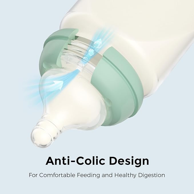 Momcozy Soft Baby Nipple Premium Natural Flow Silicone for Wide-Neck Bottles, BPA-Free, Perfectly Compatible Breast Milk Cooler, Large (Pack of 2)