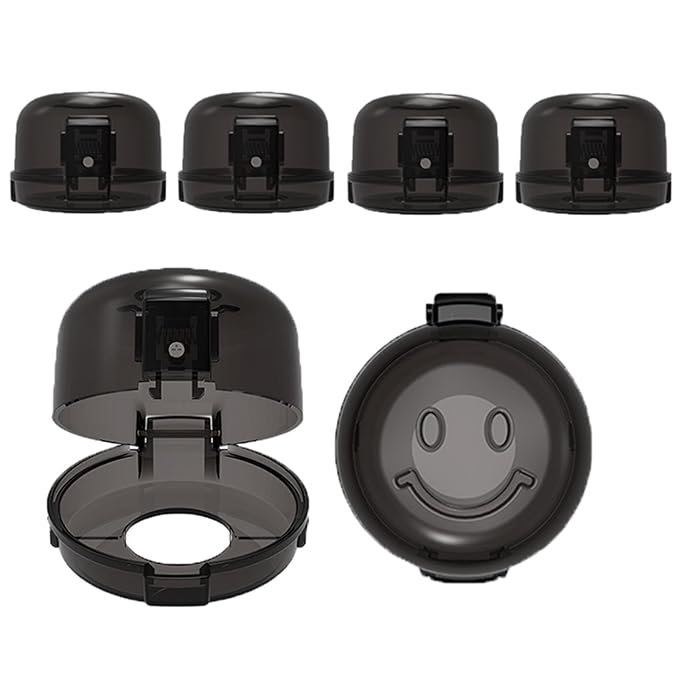 5 Pack Stove Knob Safety Covers – Child Proof Gas Stove Knob Covers, Universal Oven Lock Safety for Baby, Heat-Resistant Plastic Stove Knob Guards for Kitchen Safety (Black)