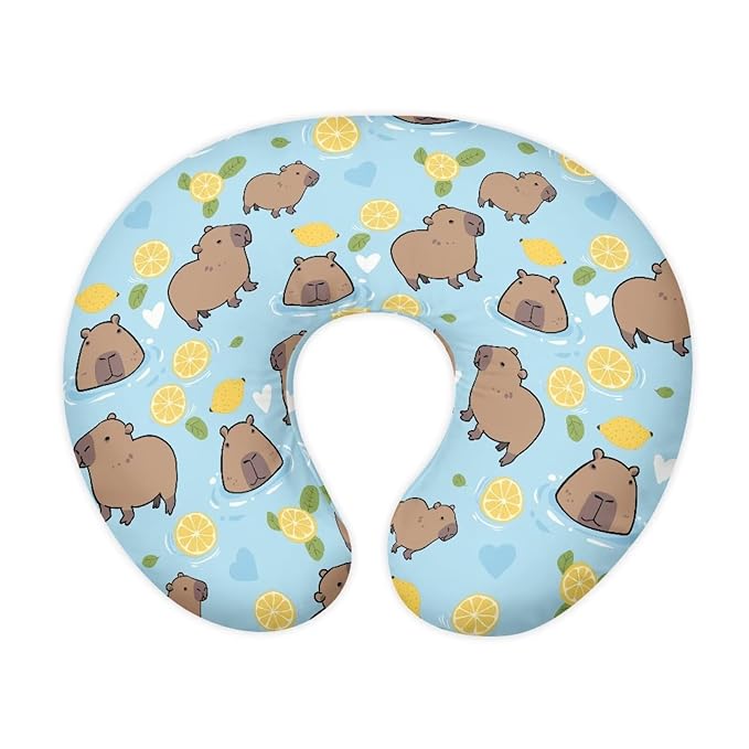 Orange and Capybara Nursing Pillow Cover Ultra Soft Comfortable Newborn Nursing Pillow Case Breathable and Skin Friendly