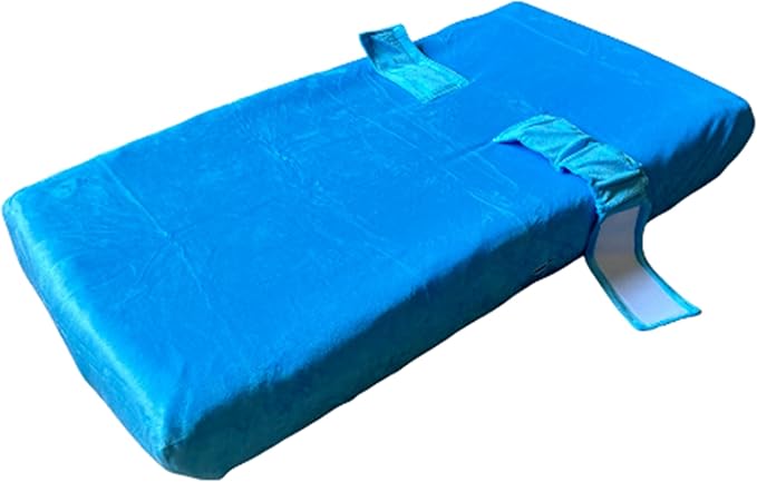 Anti Roll Changing Pad Cover, Ultra Soft Unisex Changing Table Covers, Patented Secure Strap, Mom's Choice Award Winner (Blue)