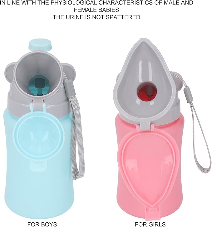 SUNGOOYUE Children Urinal Cup, Lightweight Portable Emergency Urinal Potty Toilet Pee Training Cup for Baby Toddlers (Blue for Boy)