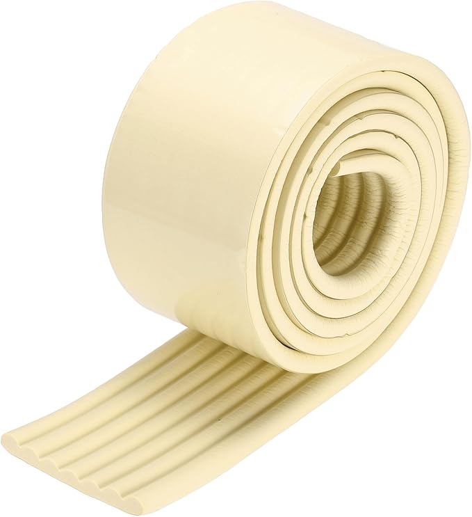 uxcell Bunk Bed Ladder Pad, 6.5ft NBR Self-Adhesive Corner Edge Protector Soft Furniture Corner Guard for Ladder Table Desk Edge, Beige