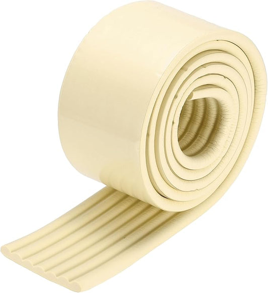uxcell Bunk Bed Ladder Pad, 6.5ft NBR Self-Adhesive Corner Edge Protector Soft Furniture Corner Guard for Ladder Table Desk Edge, Beige