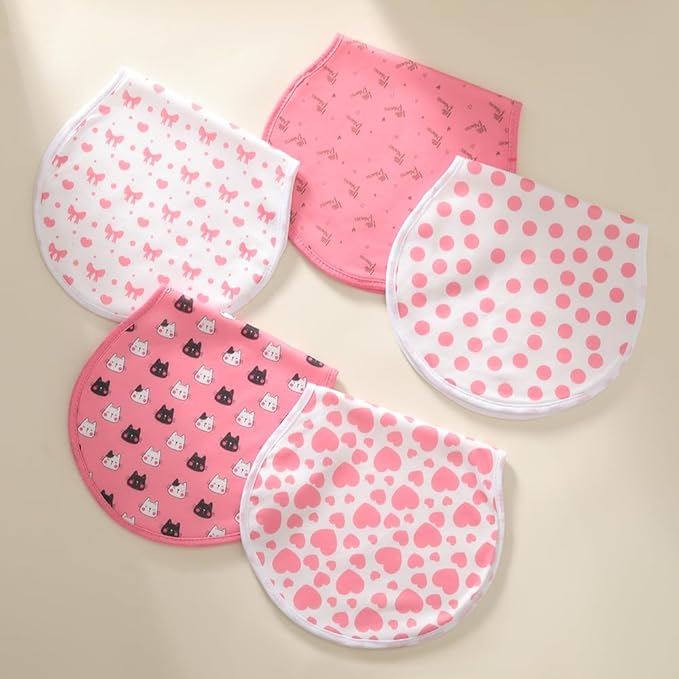 sleepyturtle Pack of 5,Baby Burp Cloths,Soft and Absorbent,Unisex,Easy to Use