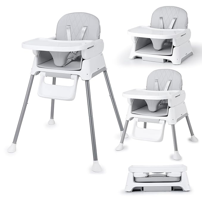 3 in 1 Baby High Chair, Bellababy Adjustable Convertible Chairs for Babies and Toddlers, Compact/Light Weight/Portable/Easy to Clean